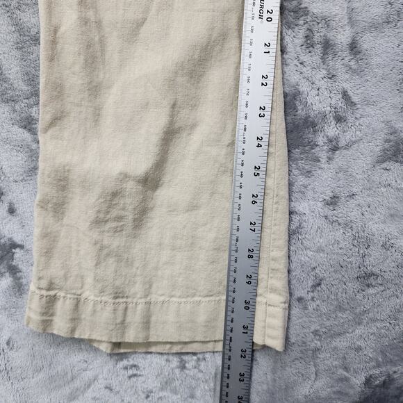 Rewash Pants Womens L Tan Khaki Linen Blend Pull On Wide Leg Casual Pockets - Picture 11 of 13